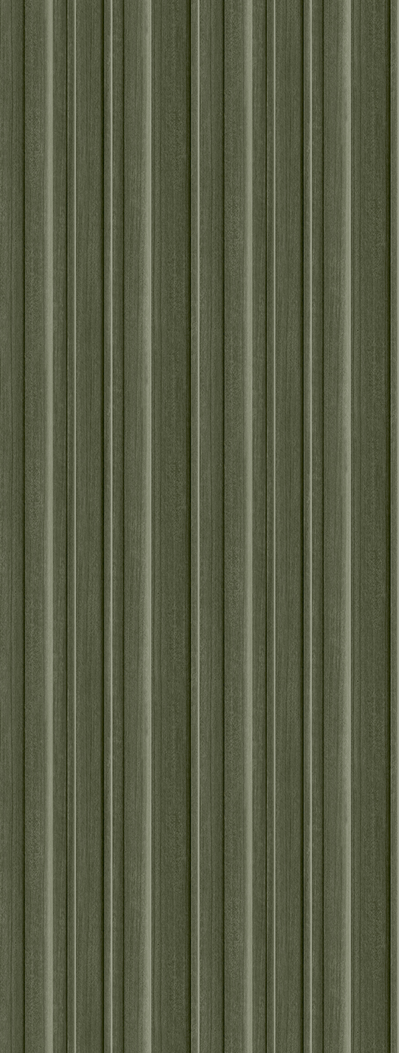 FW4043-4 Wood Slats Dirty Green, Stampa Pvc/Tnt Feature Walls, Misura mt.1,06x2,80H