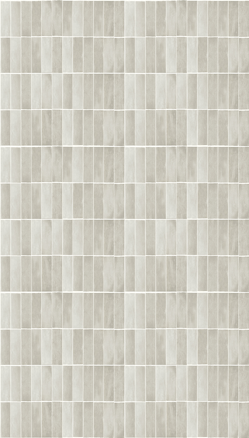 FW4045-5 Zellige Tiles Pearl White, Stampa Pvc/Tnt Feature Walls, Misura mt.1,59x2,80H