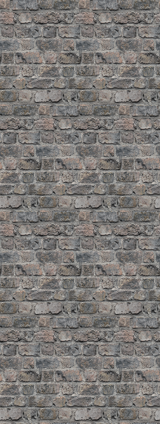 FW4055-6 Bricks Granite Gray, Stampa Pvc/Tnt Feature Walls, Misura mt.1,06x2,80H