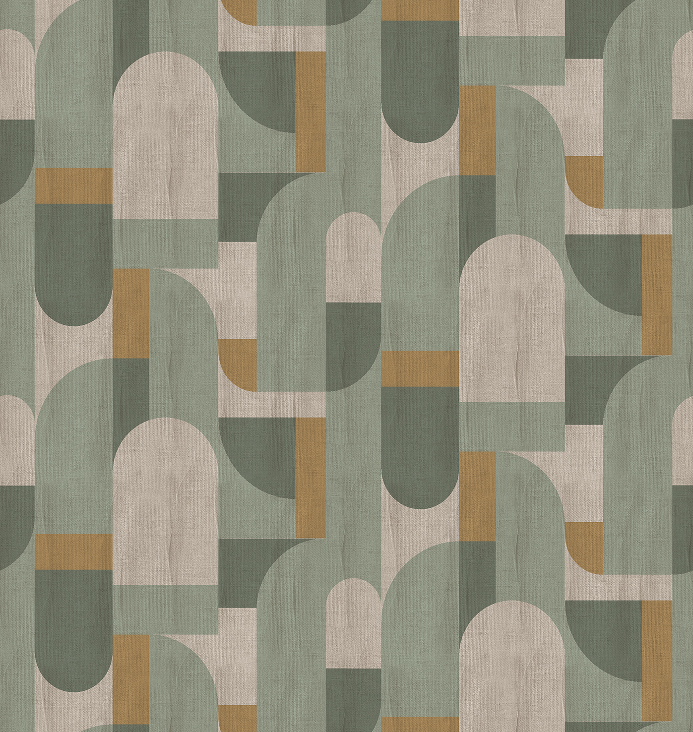 FW4064-4 Geo Shapes Foggy Green, Stampa Pvc/Tnt Feature Walls, Misuramt.2,65x2,80H