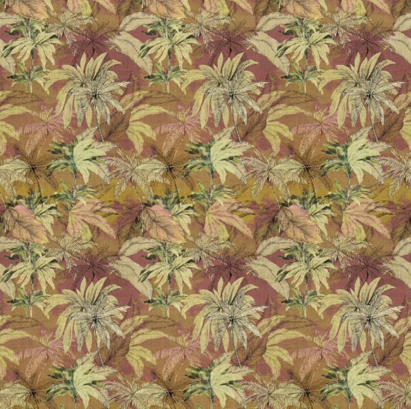 DB73708  Stampa Voyage Su Gold Silk, Caribbean1, Misura Cm.300X300H,(modulo ripetibile 301,1x300)