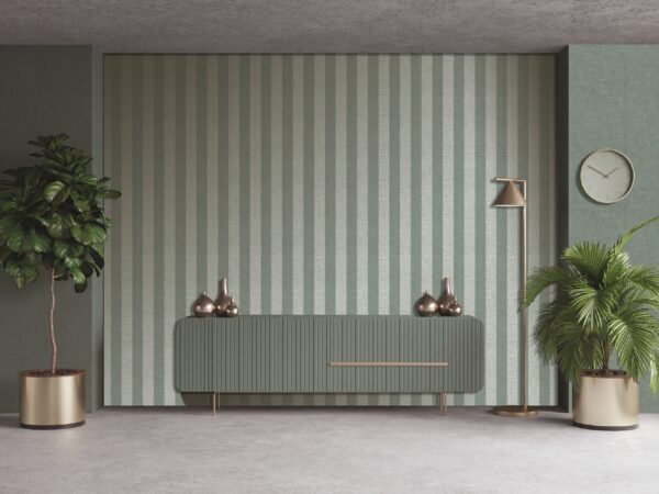 AN28217  Parato Tnt Antibes, Stripes Misty Green, Rotoli da mt.10,05x0,53 - immagine 2