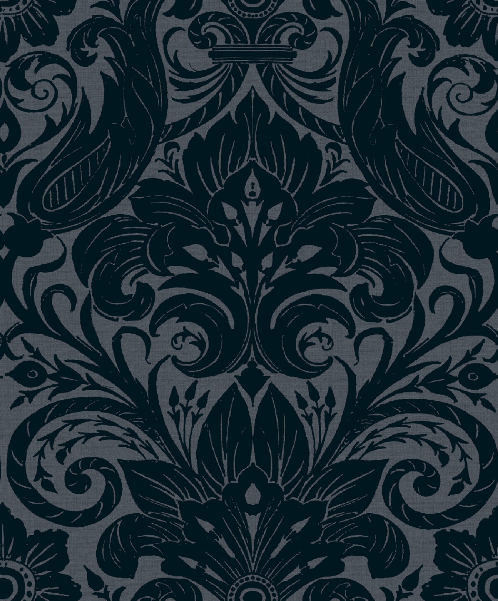 LB25169 Parato Floccato Tnt Off The Wall, Damask Sauvage Blue, Rotoli da mt.10,05x0,53