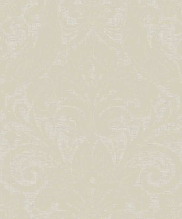 LB25172  Parato Floccato Tnt Off The Wall, Damask Sauvage Beige, Rotoli da mt.10,05x0,53