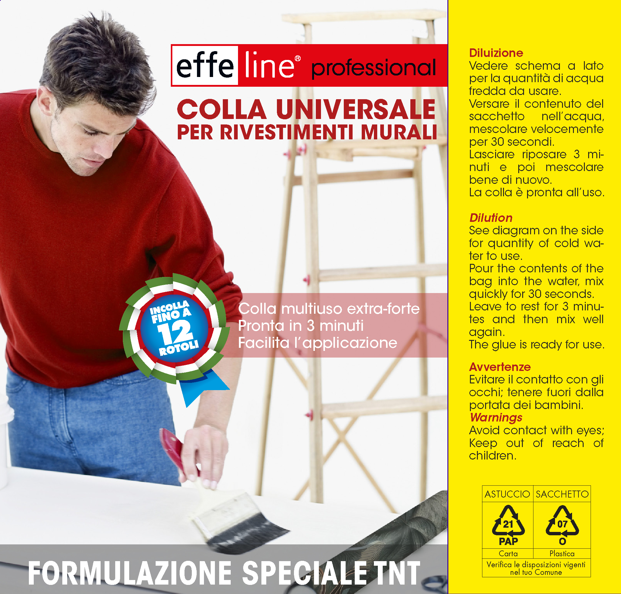 ALLPURPEFLCAR12 Confezione da 24 pz-SPECIALE TNT COLLA IN FIOCCHI DA 250 GR